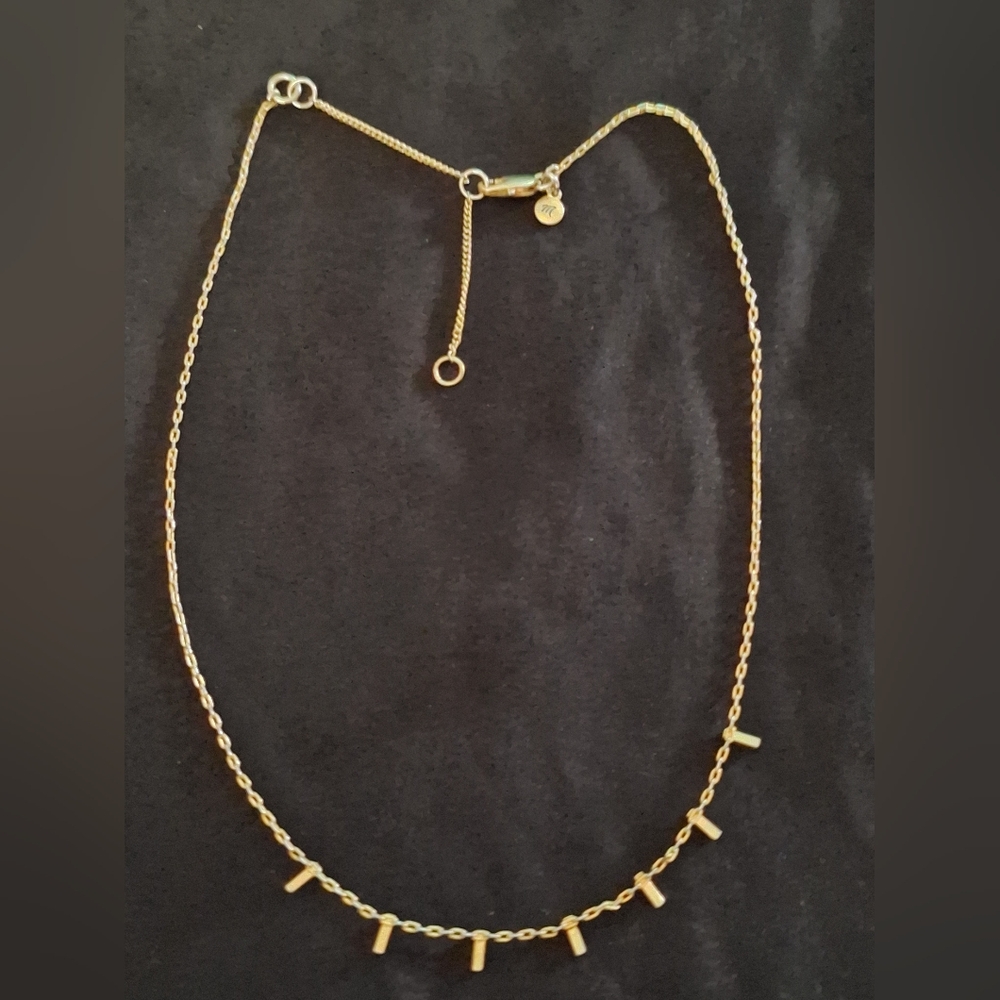 Madewell Gold Tone Mini Bar Station Necklace